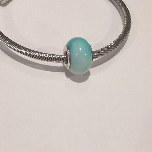 Silver Blue and White Charm for Pandora‎ Style Bracelet - Picture 4 of 6